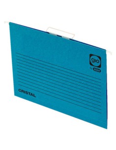 CARPETA COLGANTE CAJÓN VISOR CORTO CRISTAL FOLIO LOMO V COLOR AZUL GIO 400021954 (x25 unidades)