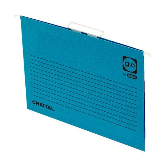 CARPETA COLGANTE CAJÓN VISOR CORTO CRISTAL FOLIO LOMO V COLOR AZUL GIO 400021954 (x25 unidades)
