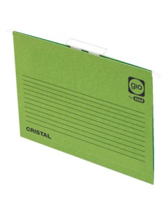 CARPETA COLGANTE CAJÓN VISOR CORTO CRISTAL FOLIO LOMO V COLOR VERDE GIO 400021957 (x25 unidades)