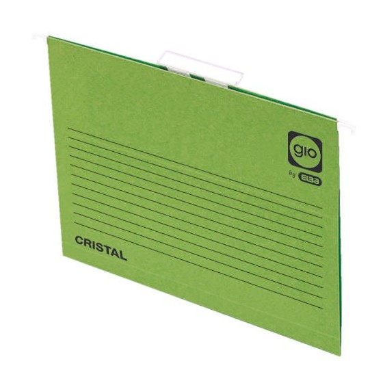 CARPETA COLGANTE CAJÓN VISOR CORTO CRISTAL FOLIO LOMO V COLOR VERDE GIO 400021957 (x25 unidades)