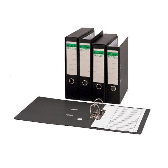 ARCHIVADOR PALANCA CARTÓN COMPACTO FOLIO ANCHO COLOR NEGRO ELBA 100580140 (x20 unidades)