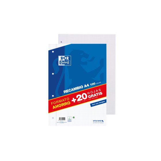 Oxford 400058179 papel de cuaderno 210 x 297 mm (A4) 120 hojas