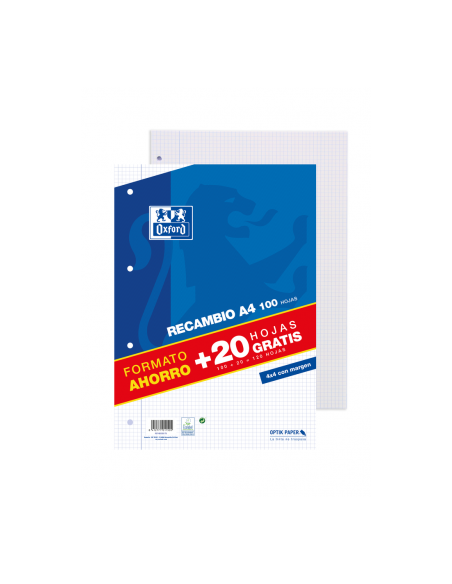 Oxford 400058179 papel de cuaderno 210 x 297 mm (A4) 120 hojas