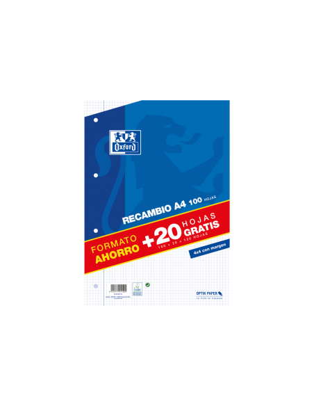 Oxford 400058179 papel de cuaderno 210 x 297 mm (A4) 120 hojas