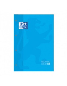 BLOC ENCOLADO COLOR 1 TAPA BLANDA A4+ 80 HOJAS 5X5 COLOR TURQUESA OXFORD 400123679 (x5 unidades)