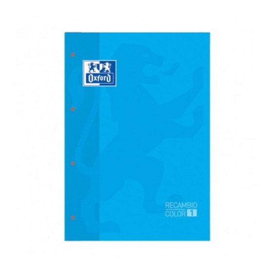 BLOC ENCOLADO COLOR 1 TAPA BLANDA A4+ 80 HOJAS 5X5 COLOR TURQUESA OXFORD 400123679 (x5 unidades)