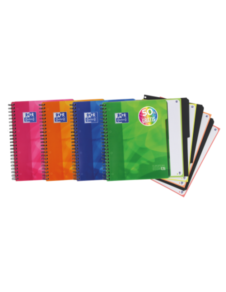 Oxford 400027277 cuaderno y block A4+ 120 hojas Colores surtidos (x5 unidades)