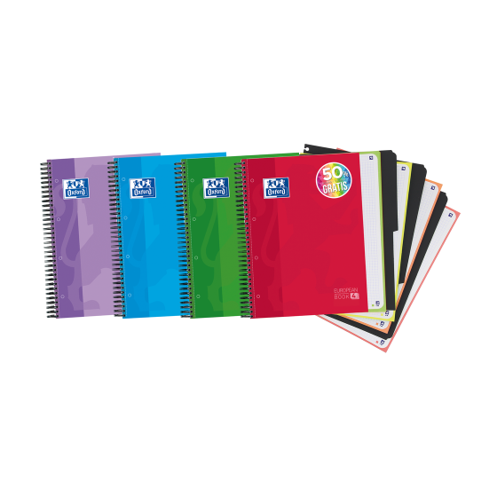 Oxford 400027275 cuaderno y block A4+ 120 hojas Colores surtidos (x5 unidades)