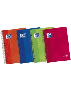 CUADERNO EUROPEANBOOK 5 TAPA EXTRADURA A4+ 120 HOJAS 5X5 COLORES VIVOS 50% HOJAS GRATIS OXFORD 100430279 (x5 unidades)