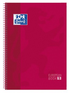 CUADERNO EUROPEANBOOK 1 TAPA EXTRADURA A4+ 80 HOJAS 5X5 COLOR ROJO OXFORD 100430198 (x5 unidades)