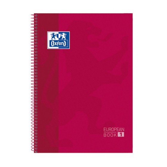 CUADERNO EUROPEANBOOK 1 TAPA EXTRADURA A4+ 80 HOJAS 5X5 COLOR ROJO OXFORD 100430198 (x5 unidades)
