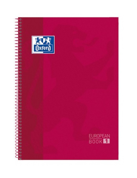 CUADERNO EUROPEANBOOK 1 TAPA EXTRADURA A4+ 80 HOJAS 5X5 COLOR ROJO OXFORD 100430198 (x5 unidades)