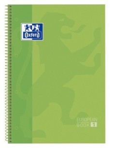 CUADERNO EUROPEANBOOK 1 TAPA EXTRADURA A4+ 80 HOJAS 5X5 COLOR VERDE MANZANA OXFORD 100430199 (x5 unidades)