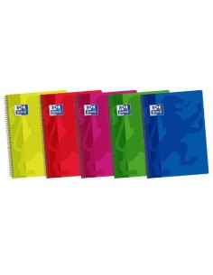 CUADERNO TAPA PLASTICO 4º 80 HOJAS 4X4 COLORES SURTIDOS OXFORD 400044180 (x5 unidades)