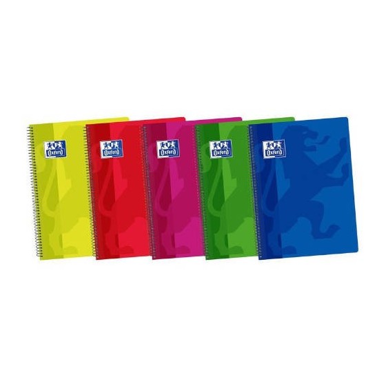 CUADERNO TAPA PLASTICO 4º 80 HOJAS 4X4 COLORES SURTIDOS OXFORD 400044180 (x5 unidades)