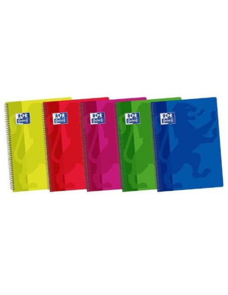 CUADERNO TAPA PLASTICO 4º 80 HOJAS 4X4 COLORES SURTIDOS OXFORD 400044180 (x5 unidades)
