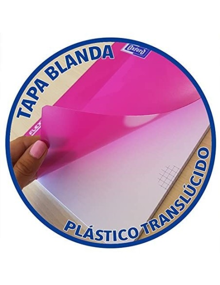 CUADERNO TAPA PLASTICO 4º 80 HOJAS 4X4 COLORES SURTIDOS OXFORD 400044180 (x5 unidades)