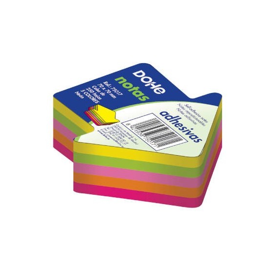 CUBO FLECHA 250 NOTAS 5 COLORES SURTIDOS NEÓN 70X70 DOHE 75017