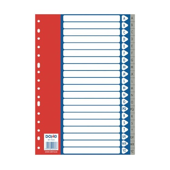 ÍNDICES POLIPROPILENO A-Z (20 POSICIONES)-GRIS FOLIO 227X315 DOHE 90456