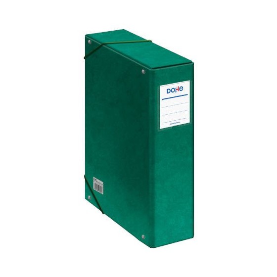 CAJAS DE PROYECTOS CARTÓN FORRADO LOMO DE 9 CM VERDE CON ETIQUETA 245X350X90 DOHE 09746
