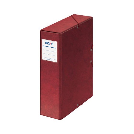 CAJAS DE PROYECTOS CARTÓN FORRADO LOMO DE 9 CM ROJO CON ETIQUETA 245X350X90 DOHE 09745
