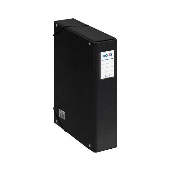 CAJAS DE PROYECTOS CARTÓN FORRADO LOMO DE 7 CM NEGRO CON ETIQUETA 245X350X70 DOHE 09739