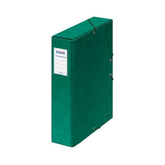 CAJAS DE PROYECTOS CARTÓN FORRADO LOMO DE 7 CM VERDE CON ETIQUETA 245X350X70 DOHE 09738
