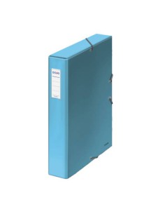 CAJAS DE PROYECTOS CARTÓN FORRADO LOMO DE 5 CM AZUL CLARO CON ETIQUETA 245X350X50 DOHE 10360