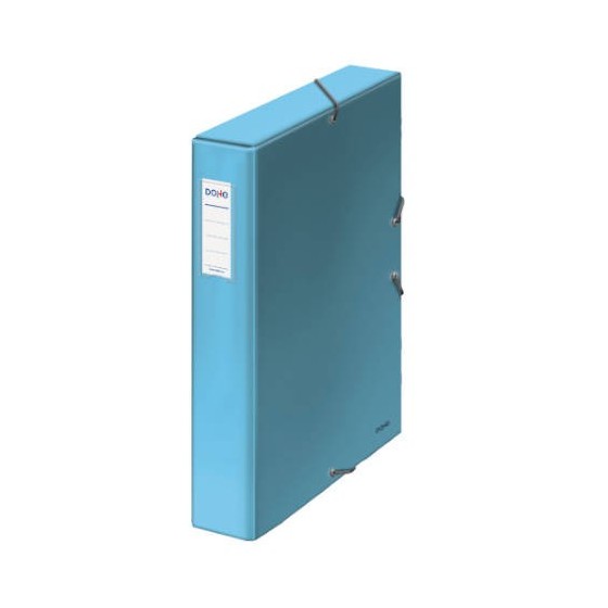 CAJAS DE PROYECTOS CARTÓN FORRADO LOMO DE 5 CM AZUL CLARO CON ETIQUETA 245X350X50 DOHE 10360