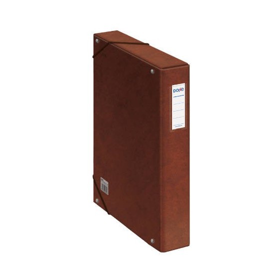 CAJAS DE PROYECTOS CARTÓN FORRADO LOMO DE 5 CM CUERO CON ETIQUETA 245X350X50 DOHE 09572