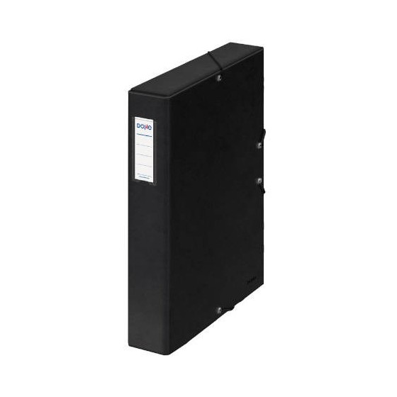 CAJAS DE PROYECTOS CARTÓN FORRADO LOMO DE 5 CM NEGRO CON ETIQUETA 245X350X50 DOHE