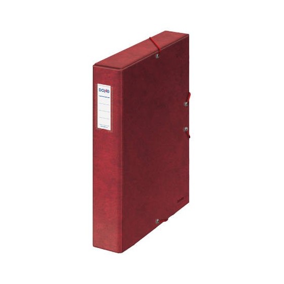CAJAS DE PROYECTOS CARTÓN FORRADO LOMO DE 5 CM ROJO CON ETIQUETA 245X350X50 DOHE 09729