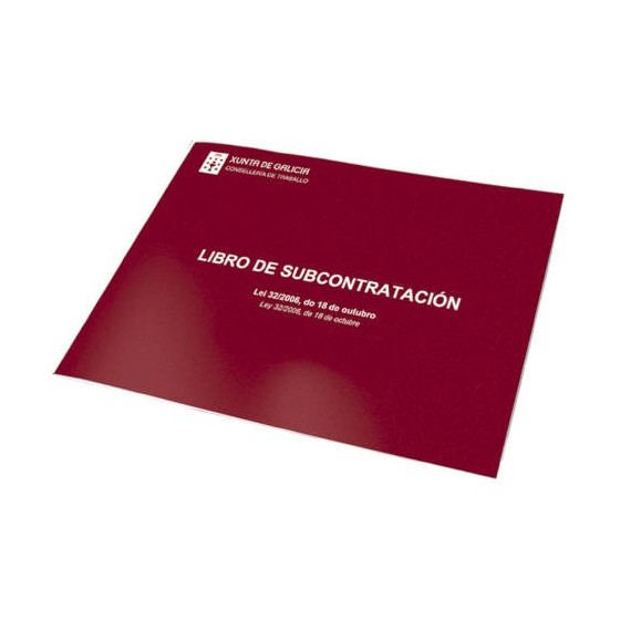 LIBRO DE SUBCONTRATACION GALLEGO/CASTELLANO A4 APAISADO 10 HOJAS NUMERADAS DOHE 09991