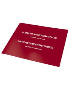 LIBRO DE SUBCONTRATACION CATALÁN/CASTELLANO A4 APAISADO 10 HOJAS NUMERADAS DOHE 09990