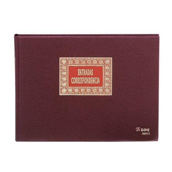 LIBRO DE REGISTROS ENTRADA CORRESPONDENCIA FOLIO APAISADO 100 HOJAS DOHE 09910
