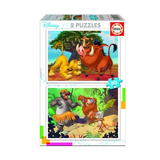 PUZZLE INFANTIL 2x20 DISNEY ANIMALS DE 3-5 AÑOS EDUCA BORRAS 18103