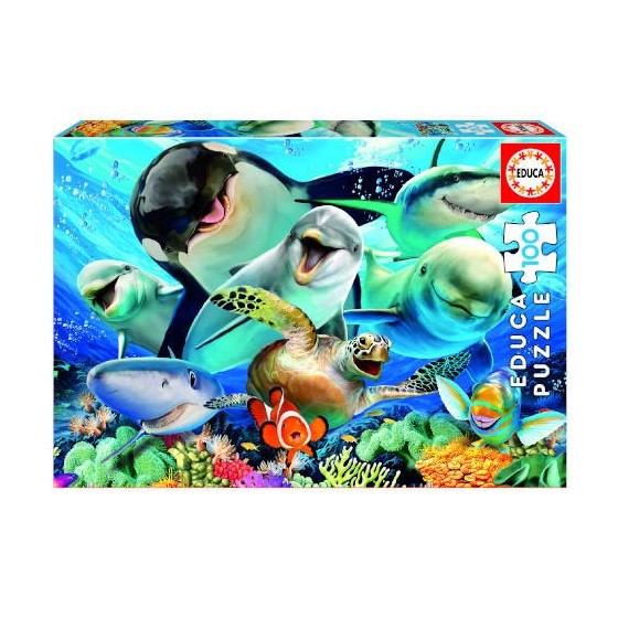 PUZZLE INFANTIL 100 SELFIE BAJO EL AGUA DE 6-8 AÑOS EDUCA BORRAS 18062