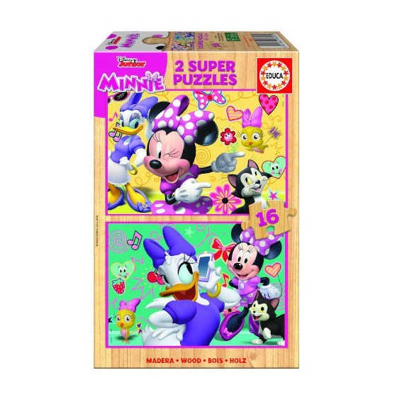PUZZLE MADERA MINNIE HAPPY HELPERS 2X16 PIEZAS  EDUCA BORRAS