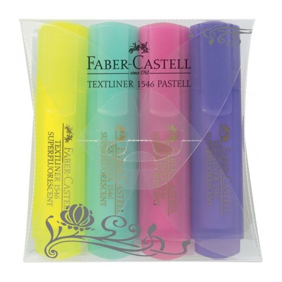 ESTUCHE 4 MARCADORES FLUOR TEXTLINER SURTIDO PASTEL FABER CASTELL 154610