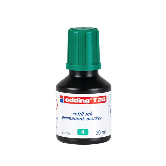 FRASCO TINTA PARA RELLENAR 25ML VERDE EDDING T25-004
