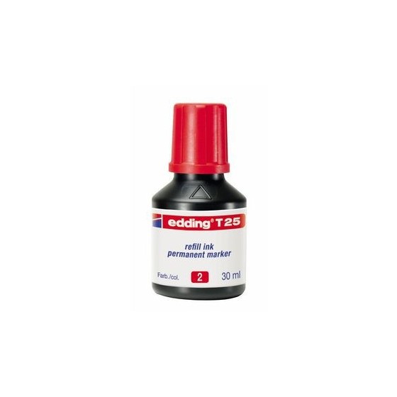 FRASCO TINTA PARA RELLENAR 25ML ROJA EDDING T25-002