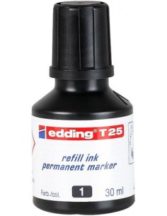 FRASCO TINTA PARA RELLENAR 30ML NEGRO EDDING T25-001