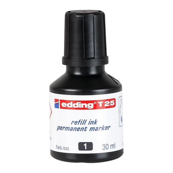 FRASCO TINTA PARA RELLENAR 30ML NEGRO EDDING T25-001