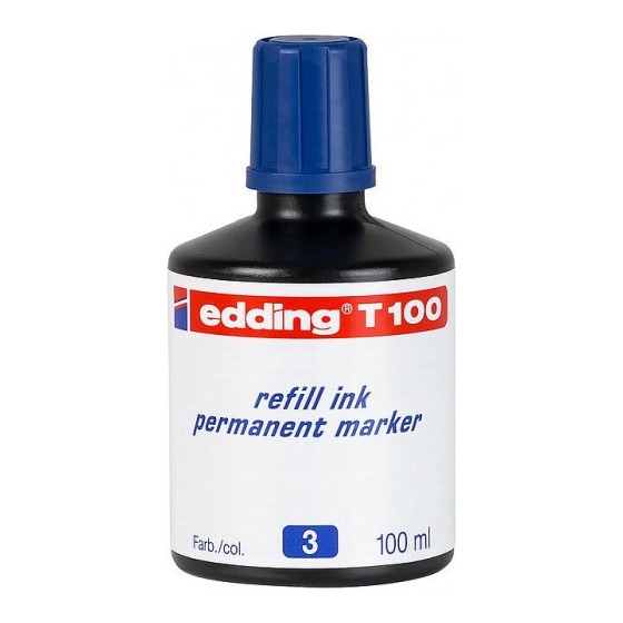 FRASCO TINTA PARA RELLENAR 100ML AZUL EDDING T100-03