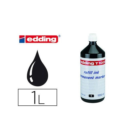 FRASCO TINTA T 1000 PARA RELLENAR 1000ML NEGRO EDDING T1000-01
