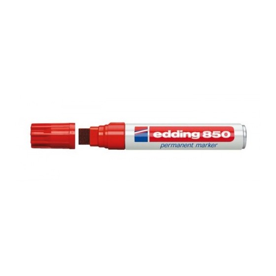 MARCADOR PERMANENTE PUNTA BISELADA 5-16MM 850 ROJO EDDING 850-02 (x5 unidades)