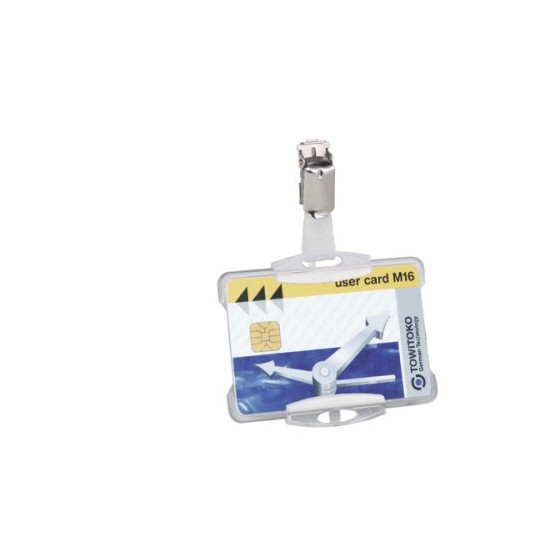 CAJA DE 25 IDENTIFICADORES PARA TARJETAS SEGURIDAD SIMPLE CON PINZA 54X85MM  DURABLE 8118-19