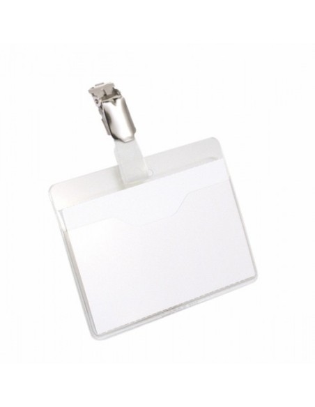 CAJA DE 25 IDENTIFICADORES CON PINZA TRANSPARENTE 60X90 DURABLE 8106-19