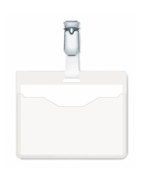 CAJA DE 25 IDENTIFICADORES CON PINZA TRANSPARENTE 60X90 DURABLE 8106-19