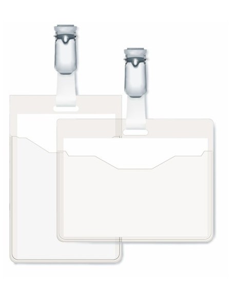 CAJA DE 25 IDENTIFICADORES CON PINZA TRANSPARENTE 60X90 DURABLE 8106-19
